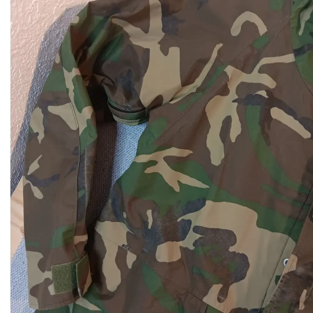 Vintage USGI M81 ECWCS‎ Parka Men Medium Long Woodland Camo Hooded Zip Snap 1987